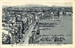 CPA Marseille Quai du Port Vue generale prise du Pont Transbordeur 