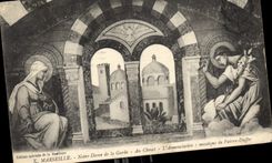 CPA Marseille Notre Dame de la Garde au Chevel l'Announciation mosaique de Faivre Duffer 