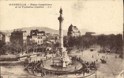 CPA Marseille Place Castellane et la Fontaine Cantini 