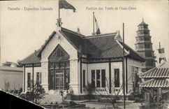 CPA Marseille Exposition Coloniale Pavillon des Forets de l'Indo Chine China