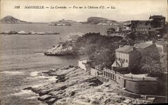CPA Marseille La Corniche vue sur le Chateau d'If 