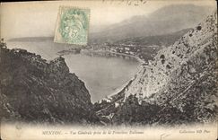 CPA Menton Vue generale prise de la Frontiere Italienne 
