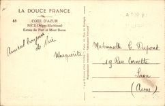 CPA Cote d'Azur Nice Alpes Maritimes Entree du Port et Mont Boron 