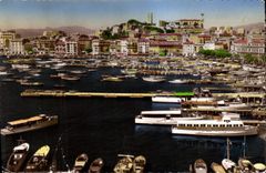 CPA La Cote d'Azur Cannes Le Port et le Suquet vus du Casino municipal 