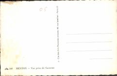 CPA Menton Vue prise de Garavan 