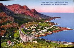 CPA L'Esterel La Corniche d'Or vue sur Antheor et le Massif du Cap Roux 