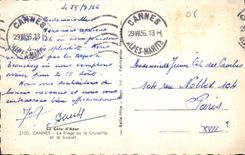 CPA La Cote d'Azur Cannes La Plage de la Croisette et le Suquet 