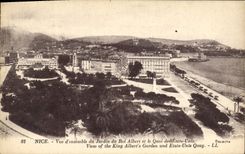 CPA Nice vue d'ensemble du Jardin du Roi Albert et le Quai des Etats Unis 