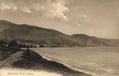 CPA Menton vu de la Plage 