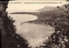 CPA Menton vue generale prise de la Frontiere Italienne 