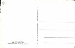 CPA Menton la Promenade du Cap Martin 