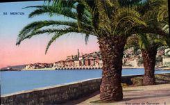 CPA Menton vue prise de Garavan 