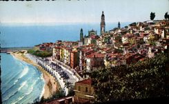 CPA La Cote d'Azur Menton A M vue generale du Vieux Menton 