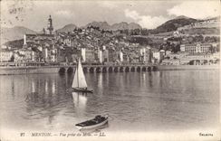 CPA Menton vue prise du Mole 