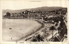 CPA La Cote d'Azur Cannes la Plage le Casino et le Mont Chevalie 