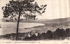 CPA Cannes Panorama pris des Pins de la Californie 
