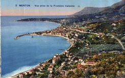 CPA Menton vue prise de la Frontiere Italienne 