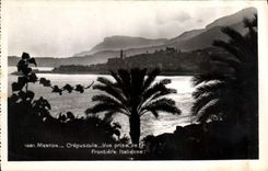 CPA Menton Crepuscule vue prise de la Frontiere Italienne 