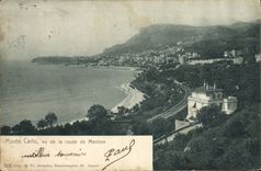 CPA Monte Carlo vu de la route de Menton 