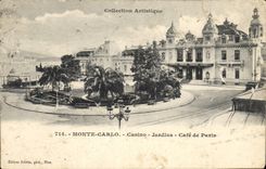 CPA Collection Artistique Monte Carlo Casino Jardins Cafe de Paris 