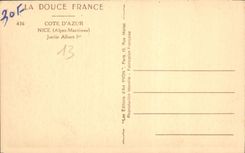 CPA Cote d'Azur Nice Alpes Maritimes Jardin Albert 1er 