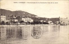 CPA Cannes Promenade de la Croisette vue de la Mer 
