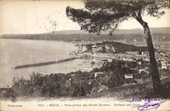 CPA Nice vue prise du Mont Boron Entree du port 