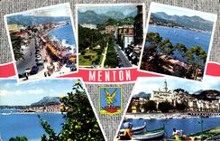 CPA La Cote d'Azur Menton Boulevard General Laciere Le Jardin Vue sur Carnotes et Menton Vue general