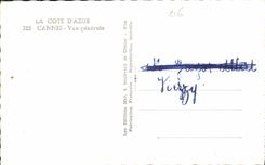 CPA La Cote d'Azur Cannes Vue generale 