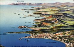 CPA La Cote d'Azur a vol d'Oiseau de Menton a Cannes 