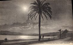 CPA Cote d'Azu Coucher de Soleil sur l'Esterel 