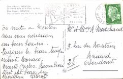 CPA Cote d'Azur Menton La vieille Ville et le Port la Nuit 