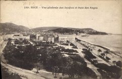 CPA Nice Vue generale des Jardins et Baie des Anges 