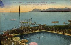 CPA Cannes Piscine du Casino Palm Beach L'Esterel 
