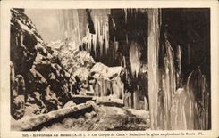 CPA Environs de Beuil A M Les Gorges du Cians Stalactites de glace surplombant la Route 
