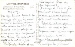 CPA Menton Carnoles La Promenade du Cap Martin 