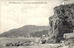 CPA Menton Vue prise des rochers Rouges 
