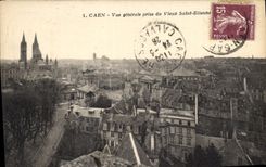 CPA Caen Vue generale prise du Vieux Saint Etienne 