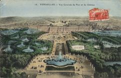 CPA Versailles vue generale du Parc et du Chateau 