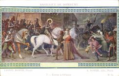 CPA Basilique de Domremy Entree a Orleans 
