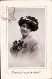 CPA Pensez vous a moi Femme