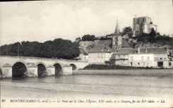 CPA Montrichard L et C Le Pont sur le Cher l'Eglise et le Donjon 