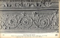 CPA Chateau de Blois Detail de la Cheminee de la Salle des Gardes d'Honneur une frise 