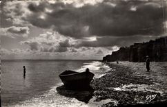 CPA St Aubin sur Mer Calvados Contre jour sur les Falaises 