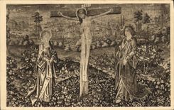 CPA Chateau de Langeais Tapisserie La Crucifixion 