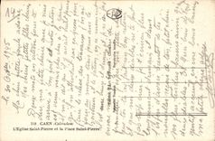 CPA Caen Calvados L'Eglise Saint Pierre et la Place Saint Pierre 