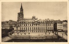 CPA Strasbourg Bas Rhin Le Palais de Rohan et la Cathedrale 