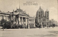 CPA Strasburg Kaiserl Amts und Landgericht mit neuer Jung St Peterkirche 