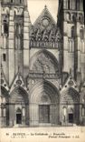 CPA Bayeux La Cathedrale Ensemble Portail Principal 
