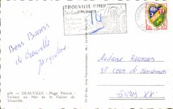 CPA Deauville Plage Fleurie Voiliers en Mer et le Casino de Trouville